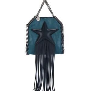 Stella McCartney Teal and Black Star Fringe Crossbody Bag